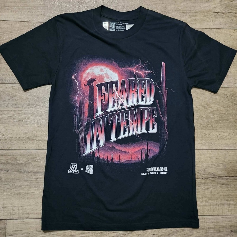 Arizona Wildcats State‎ Forty Eight Feared In Tempe T-Shirt Mens Small Black NWT